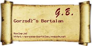 Gorzsás Bertalan névjegykártya