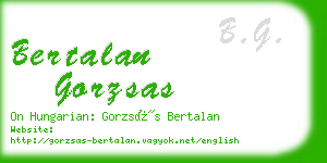 bertalan gorzsas business card